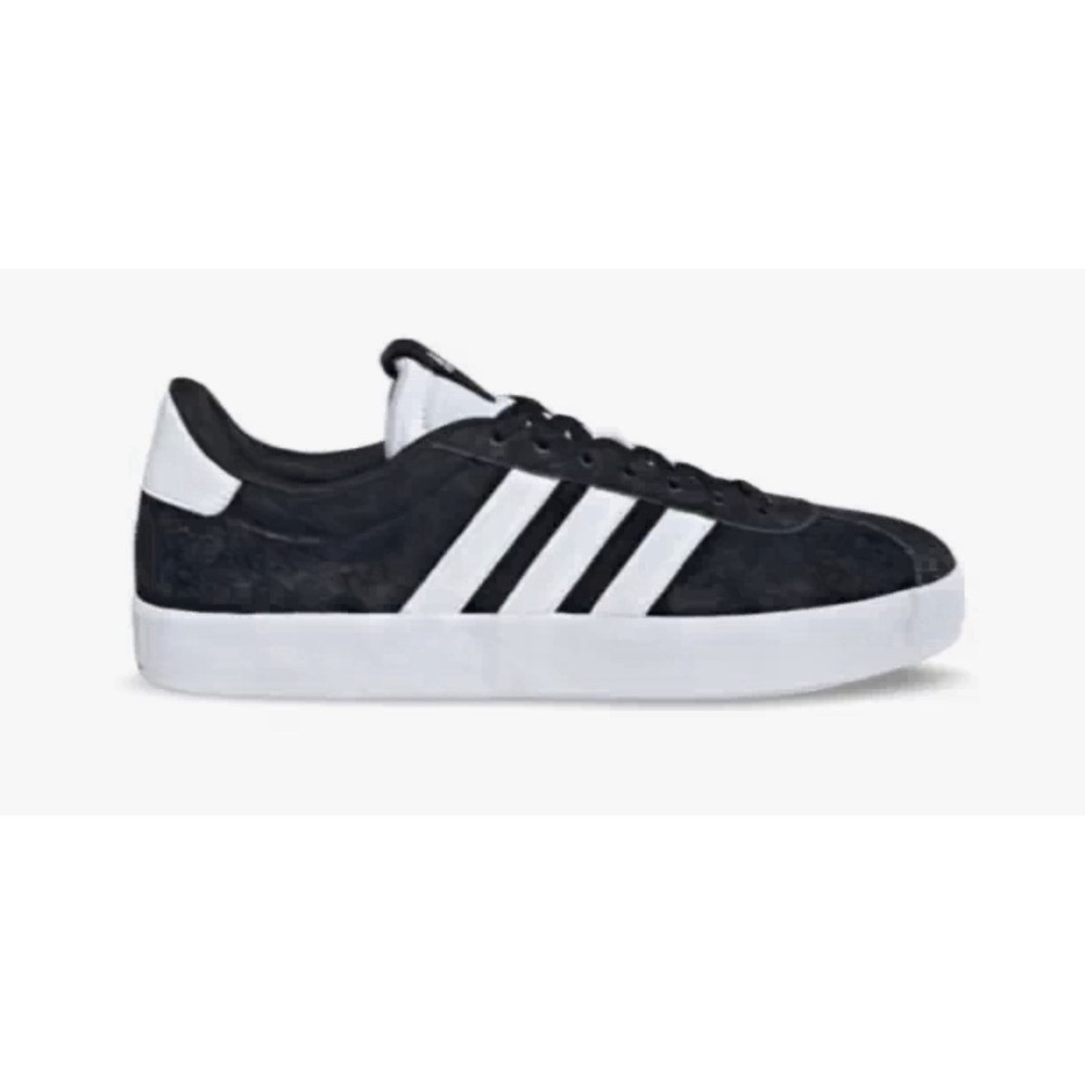 Size 11.5 - Adidas VL Court 3.0 Black With White Stripes Skate Fashion‎ Lows New